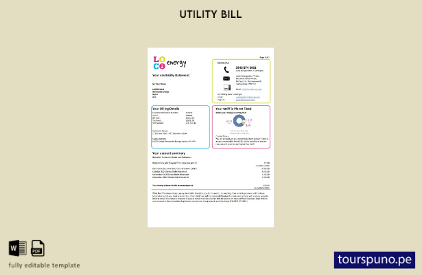 lista para imprimir plantilla de factura de servicios públicos LoCO Energy del R